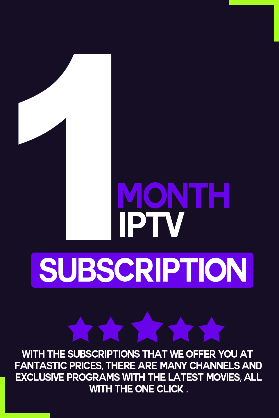 1 month IPTV subscription